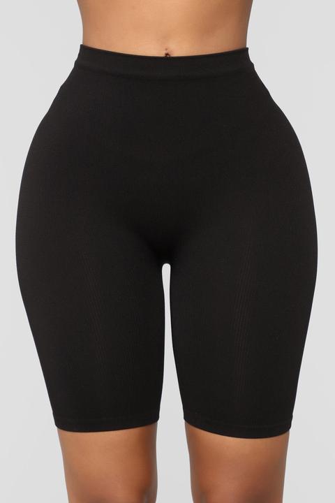 seamless biker shorts black