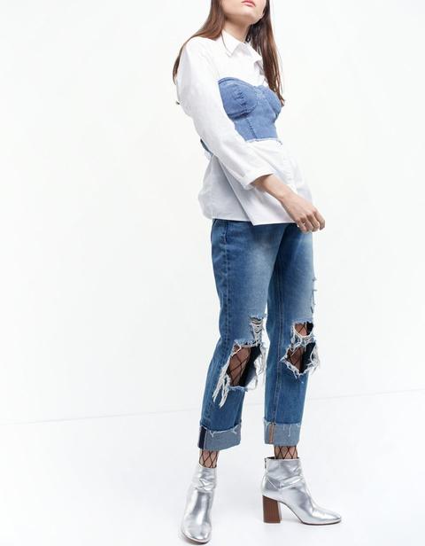 Corpetto Denim Jeans Scuro