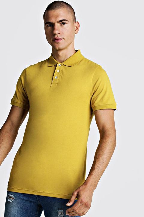Mens Yellow Jersey Polo, Yellow