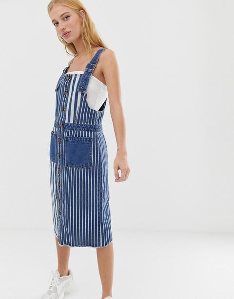 Noisy May - Vestito Scamiciato Di Jeans A Righe - Blu from ASOS on 21  Buttons