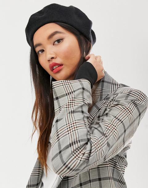 Asos Design - Béret En Laine-noir