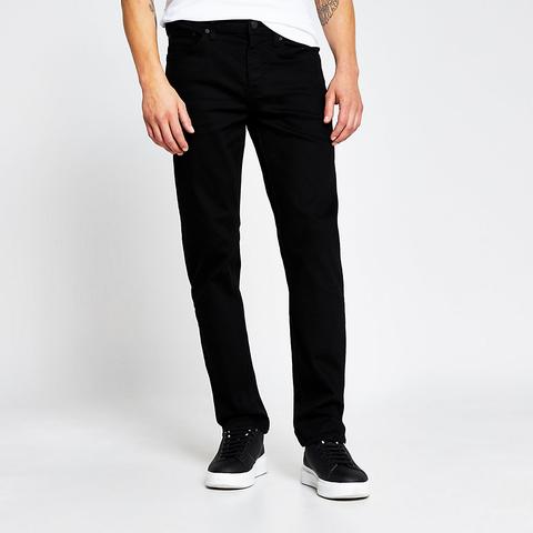 Black Straight Fit Black Jeans