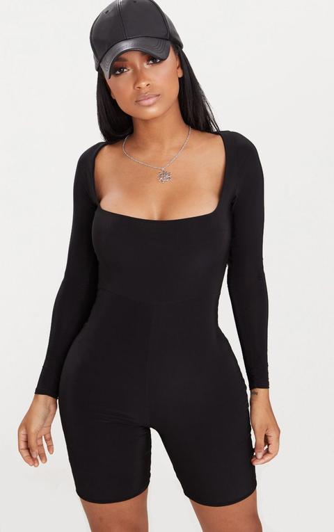 pretty little thing black unitard