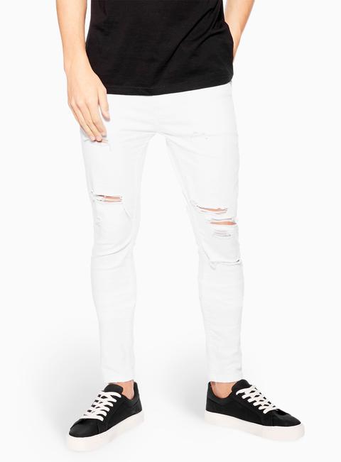 mens white spray on jeans