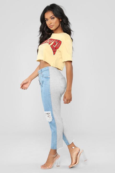 Opposites Attract High Rise Boyfriend Jeans -light Blue Wash