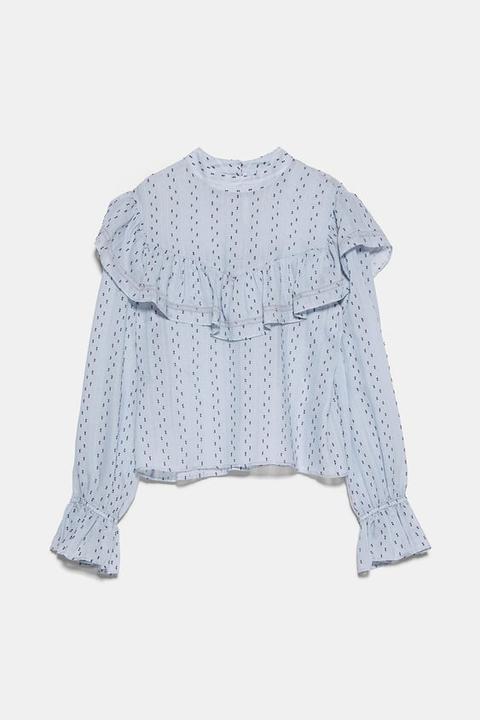 dotted mesh blouse zara