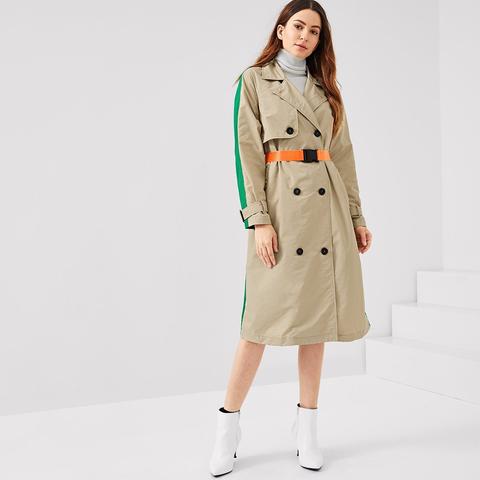 Trench Doppio Petto Colorblock