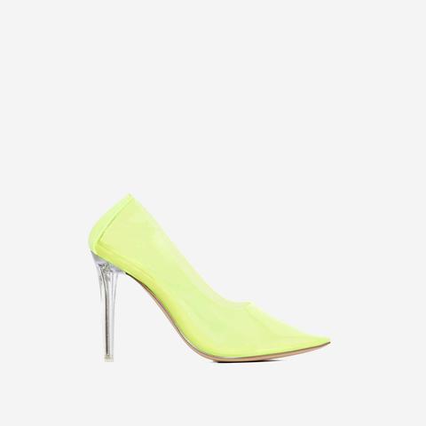 green perspex heels