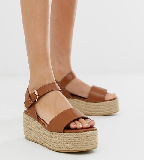 Miss Selfridge – Hellbraune Espadrille-sandalen Mit Plateausohle