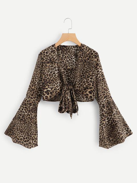 Top Animal Print Con Nudo