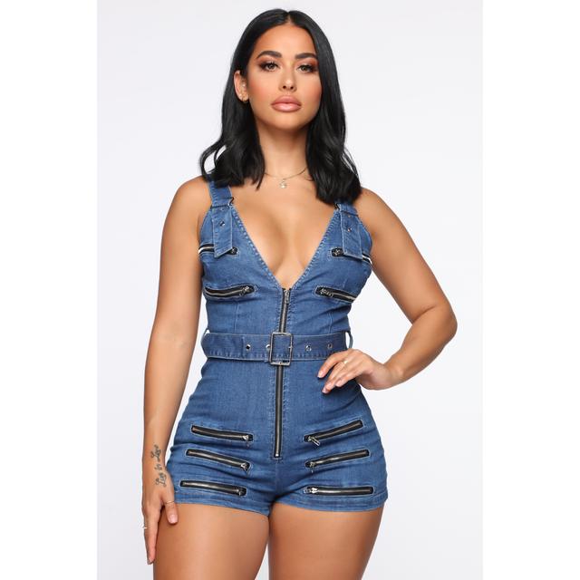 fashion nova blue jean romper