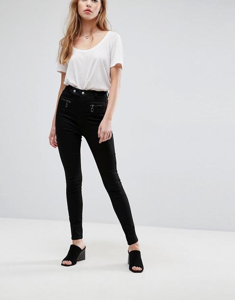 Asos 'sculpt Me' Premium Jeans In Black With Corset Styling - Black