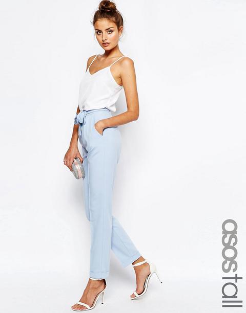 Pantalón De Pinzas Con Lazo Anudado En La Parte Delantera De Asos Tall