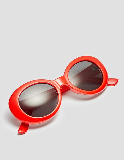 Lunettes De Soleil Semi-ovales Rouge