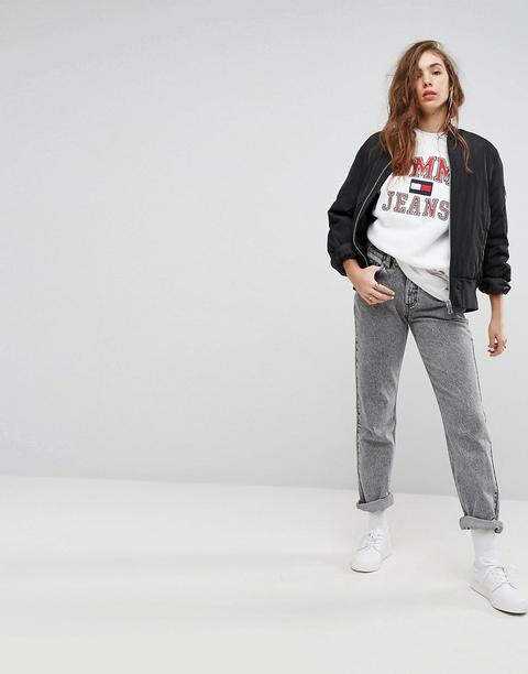 Tommy Jeans - Collezione Capsule '90 - Mom Jeans Lavaggio Candeggiato - Grigio