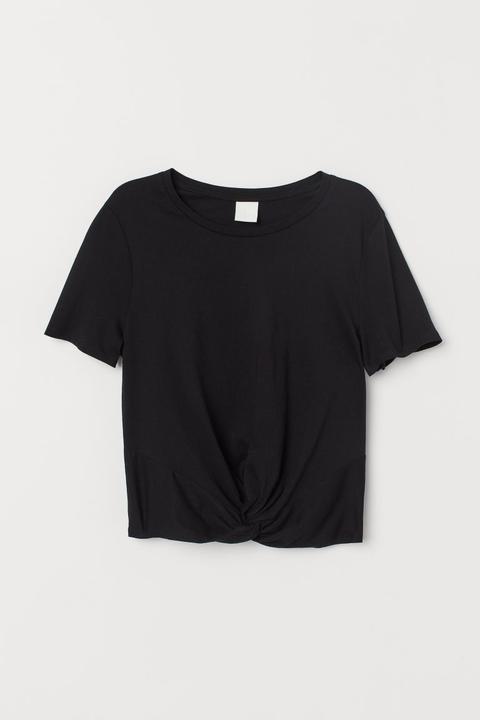 H & M - Maglia Con Nodo Decorativo - Nero