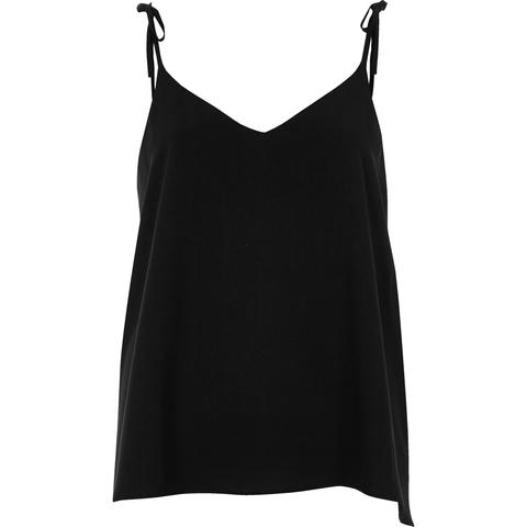 Black Bow Shoulder Cami Top