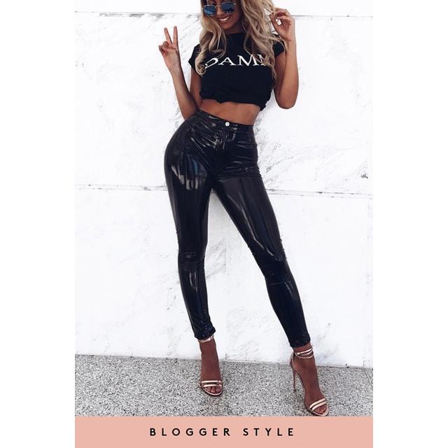 High shine vinyl pu trousers Clearance