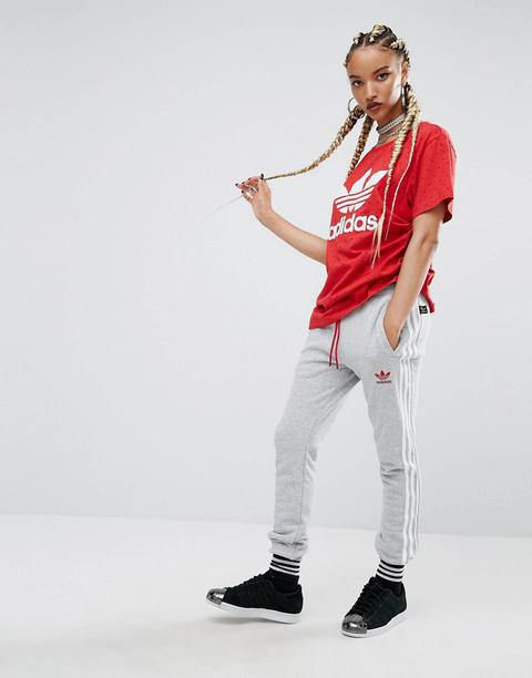 Pantalones De Chándal Grises Con Bajos Ajustados Y Tres Rayas De Adidas Originals X Pharrell Williams