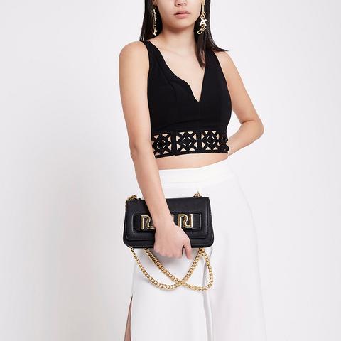 ​black Lace Hem Cropped Bralet