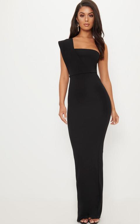 Black One Shoulder Maxi Dress