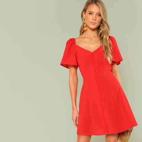 Bishop Button Button Up Dress