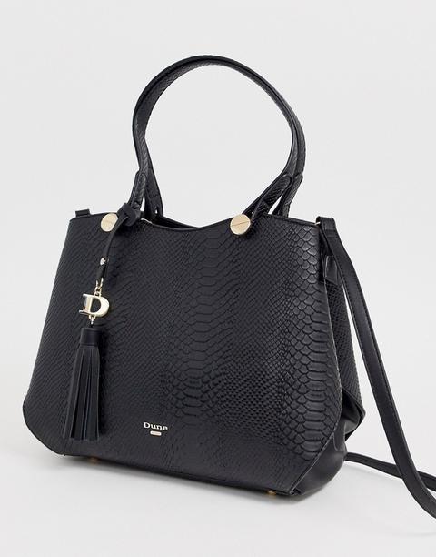 Bolso Tote Negro Con Diseño De Serpiente Dry De Dune