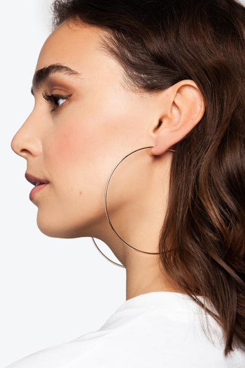 Womens **rose Gold Large Hoop Earrings - Rose Gold, Rose Gold