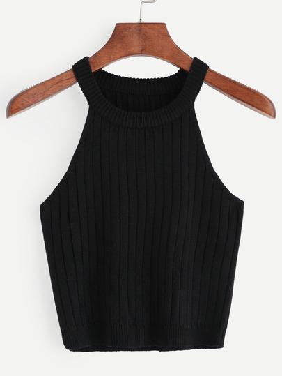 Top Tejido Tank - Negro