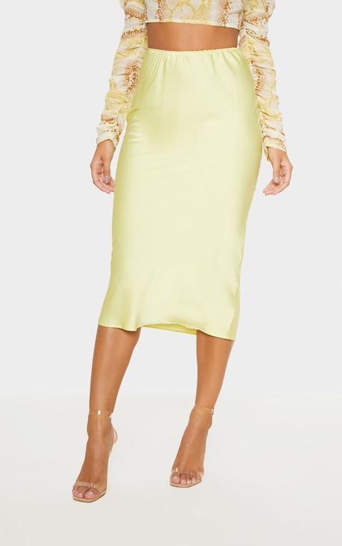 jupe satin jaune