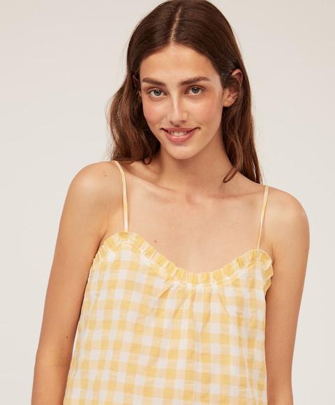 Camiseta Tirantes Amarillo Vichy