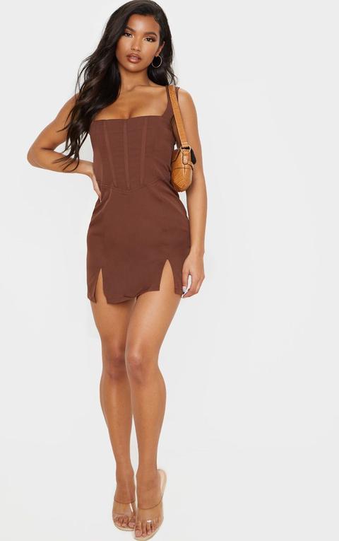 chocolate brown bodycon dress