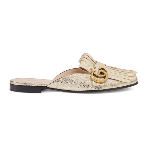 Marmont Metallic Laminate Leather Slipper
