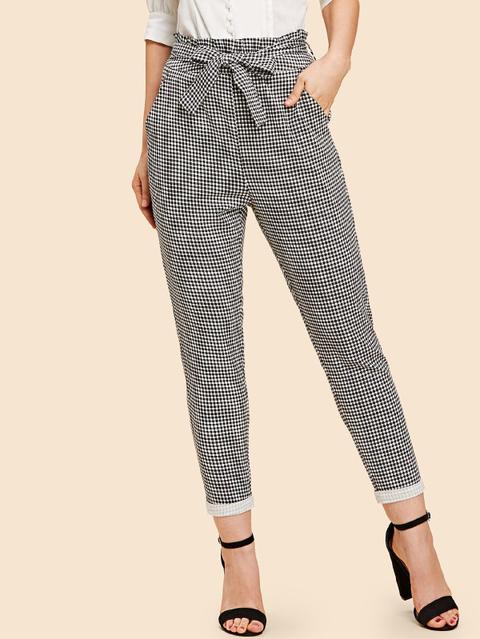 Pantaloni A Quadri In Vita