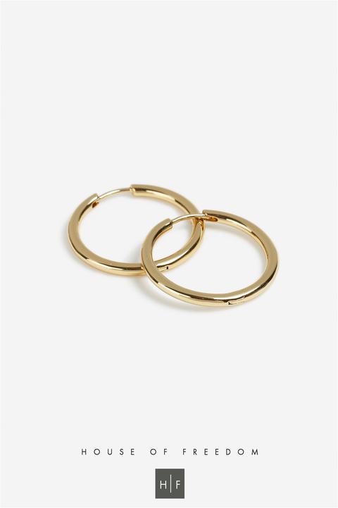Womens **house Of Freedom Fine Hoop Earrings - Gold, Gold