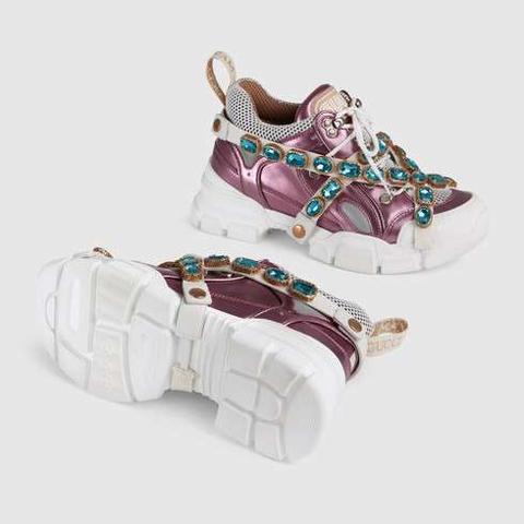 flashtrek sneaker with removable crystals gucci