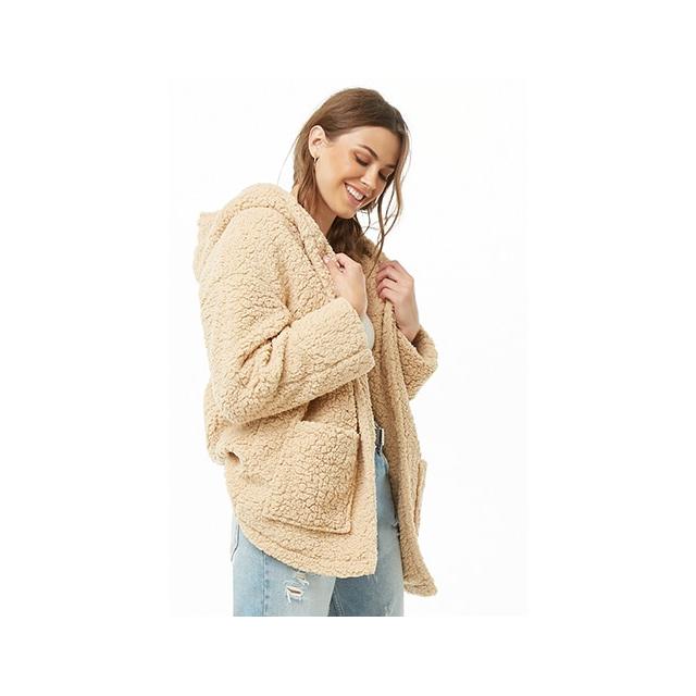 Hooded faux shearling 2025 jacket forever 21