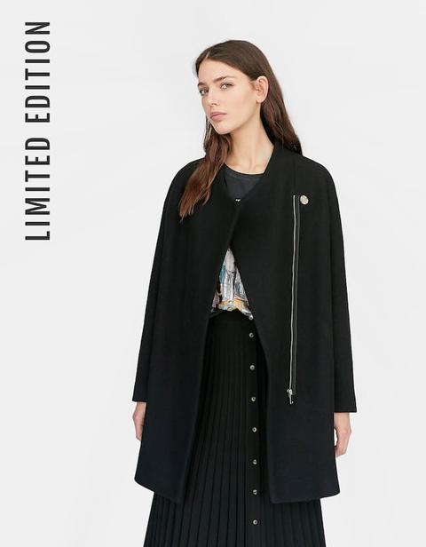 Cappotto In Stoffa Con Cerniera Limited Edition Nero