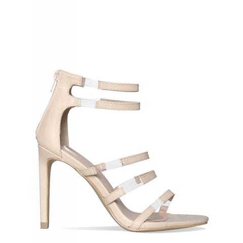 Dakota Nude Clear Strappy Heels