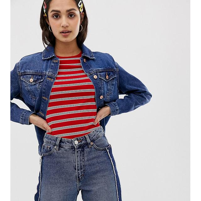 asos red denim jacket