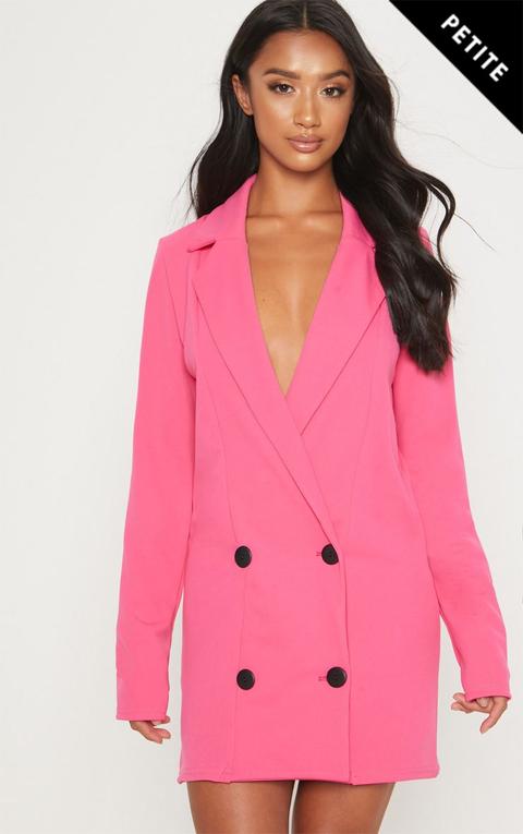 Petite Pink Button Detail Blazer Dress