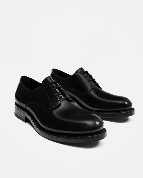 Black Leather Shoes With Laces