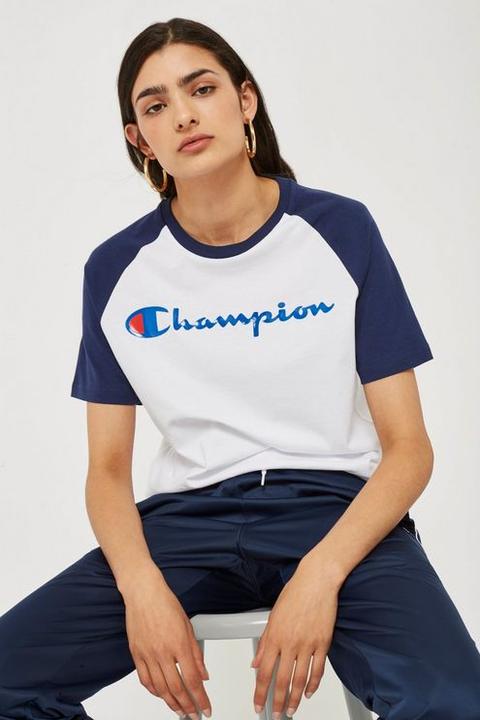 Womens Script Logo T-shirt By Champion - White, White