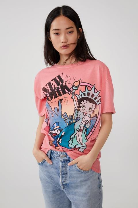 nadar Todo el mundo Azotado por el viento Camiseta Betty Boop™ from Zara on 21 Buttons