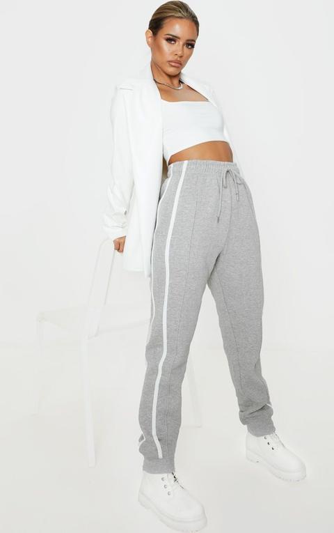 Petite Grey Double Side Stripe Jogger