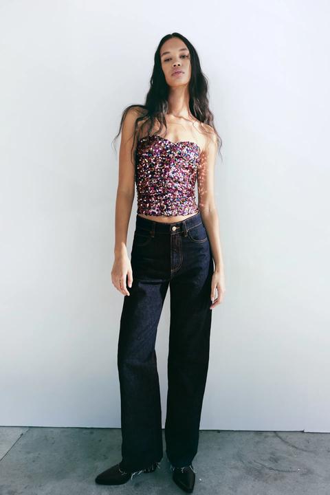 Cuerpo Cropped Lentejuelas