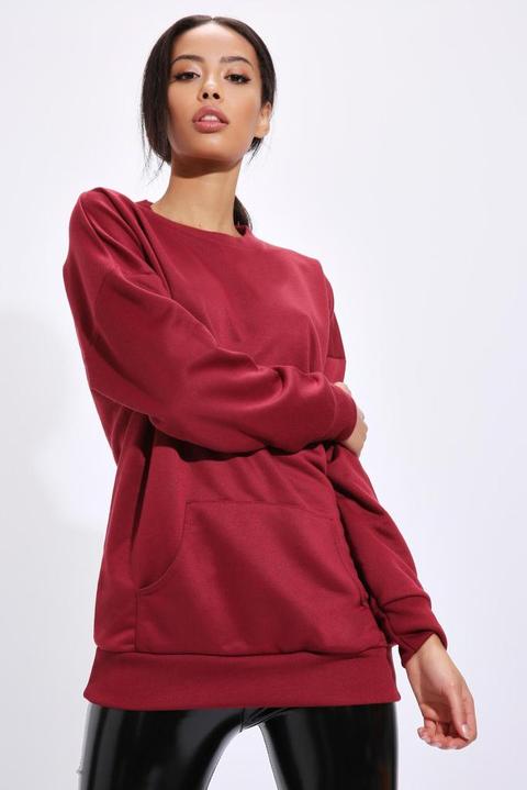 Wine Oversized Sweatshirt Top