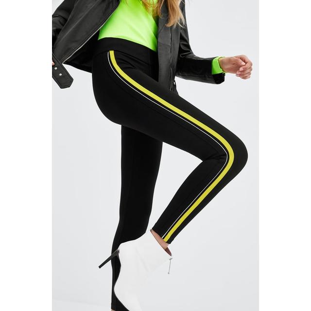 zara leggings with side stripe
