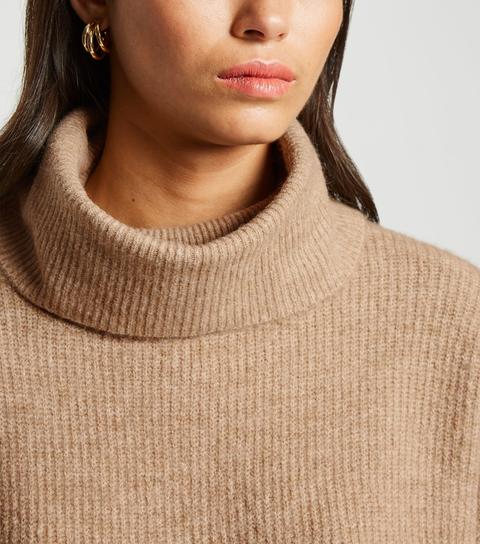 Camel Slouchy Roll Neck Jumper New Look