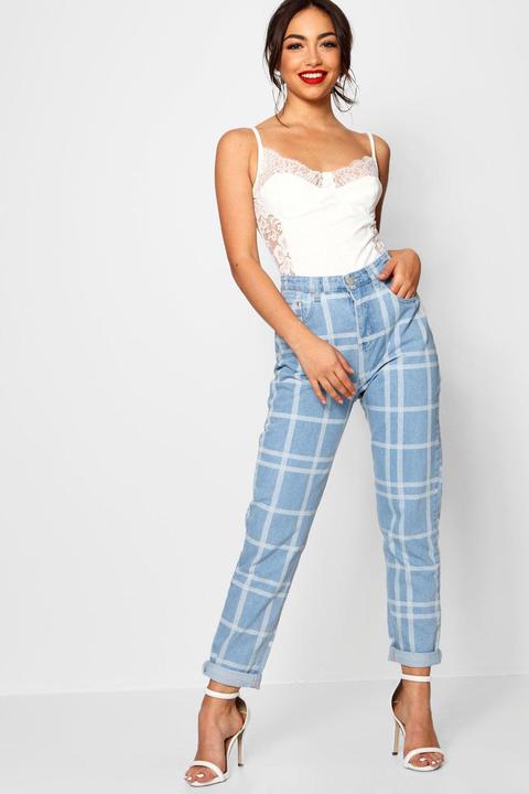 Sophie Mom-jeans In Karo-print